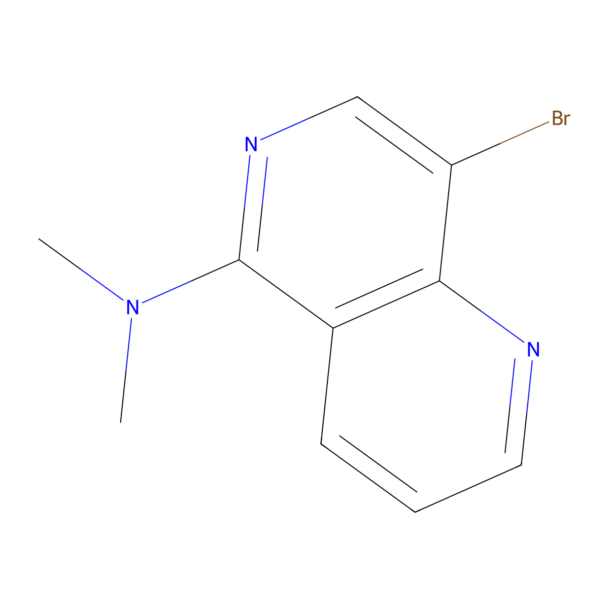 8-bromo-N,N-dimethyl-1,6-naphthyridin-5-amine molecular structure, CAS 1820608-58-9