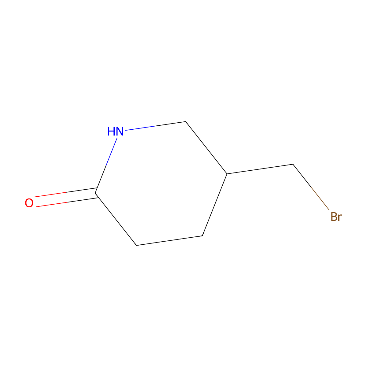 5-(Bromomethyl)piperidin-2-one molecular structure, CAS 1820608-69-2