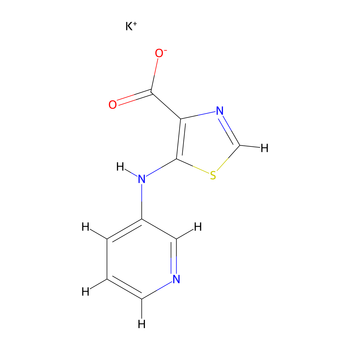 Potassium 5-[(pyridin-3-yl)amino]-1,3-thiazole-4-carboxylate molecular structure, CAS 1820608-70-5