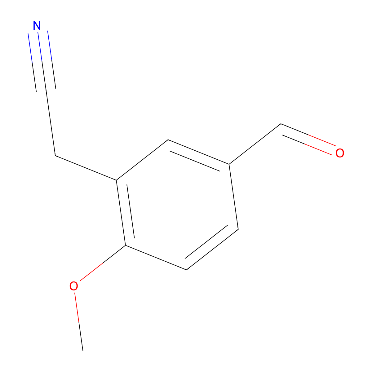 2-(5-Formyl-2-methoxyphenyl)acetonitrile molecular structure, CAS 1820608-72-7