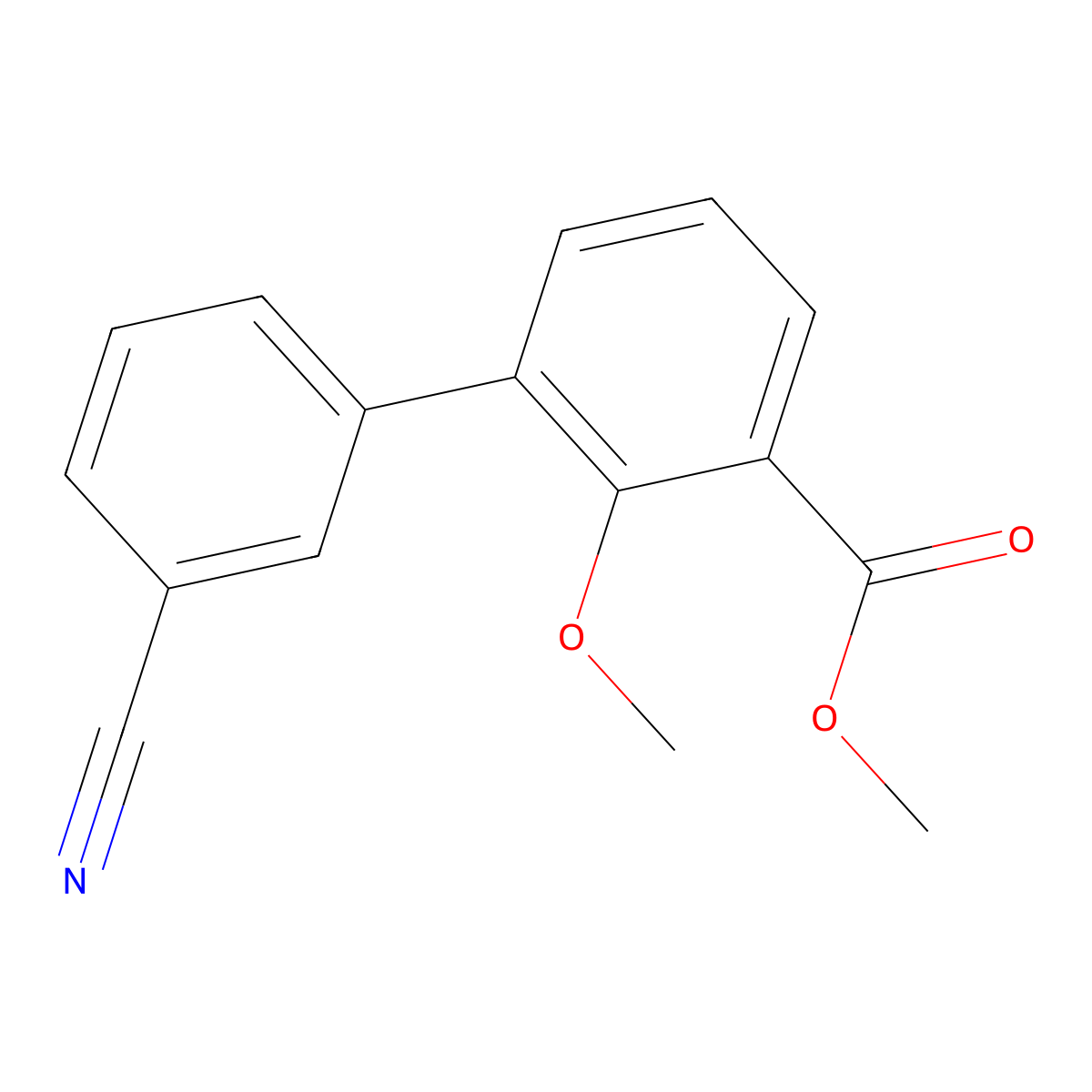 Methyl 3-(3-cyanophenyl)-2-methoxybenzoate molecular structure, CAS 1820608-76-1