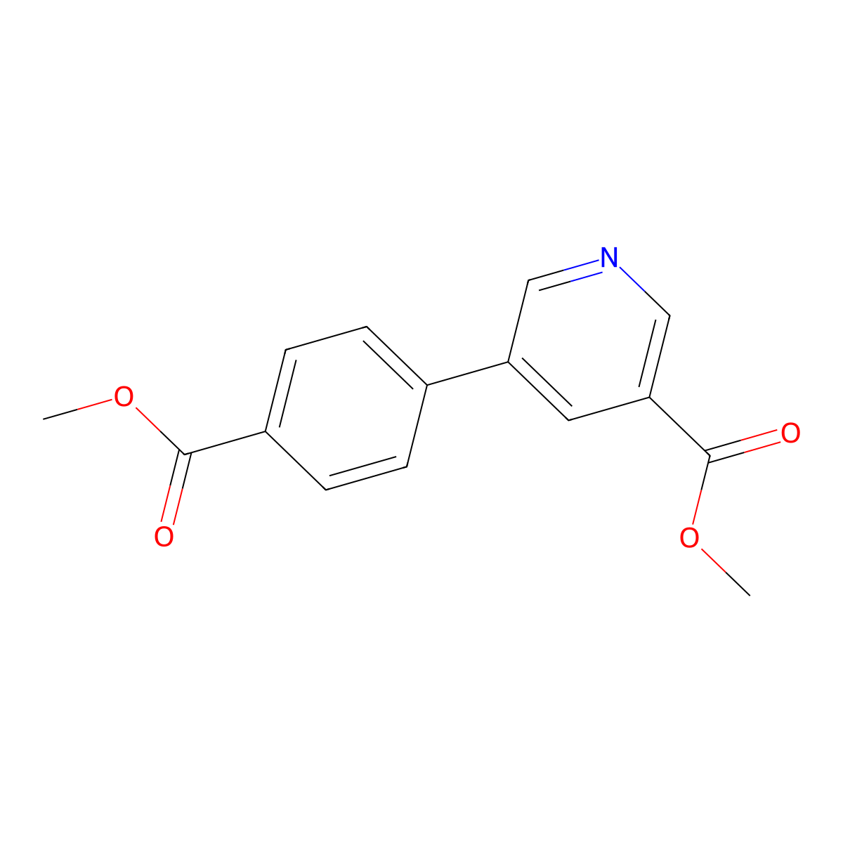 Methyl 5-[4-(methoxycarbonyl)phenyl]pyridine-3-carboxylate molecular structure, CAS 1820608-77-2