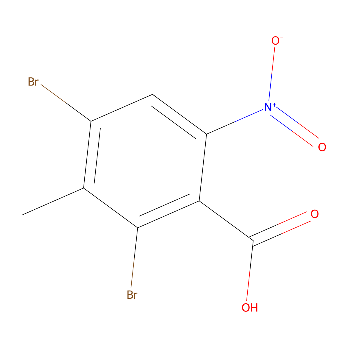 2,4-Dibromo-3-methyl-6-nitrobenzoic acid molecular structure, CAS 1820608-82-9