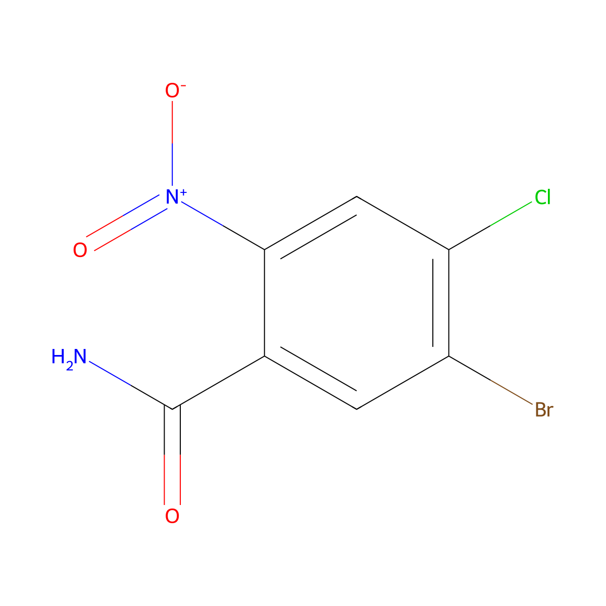 5-Bromo-4-chloro-2-nitrobenzamide molecular structure, CAS 1820608-87-4