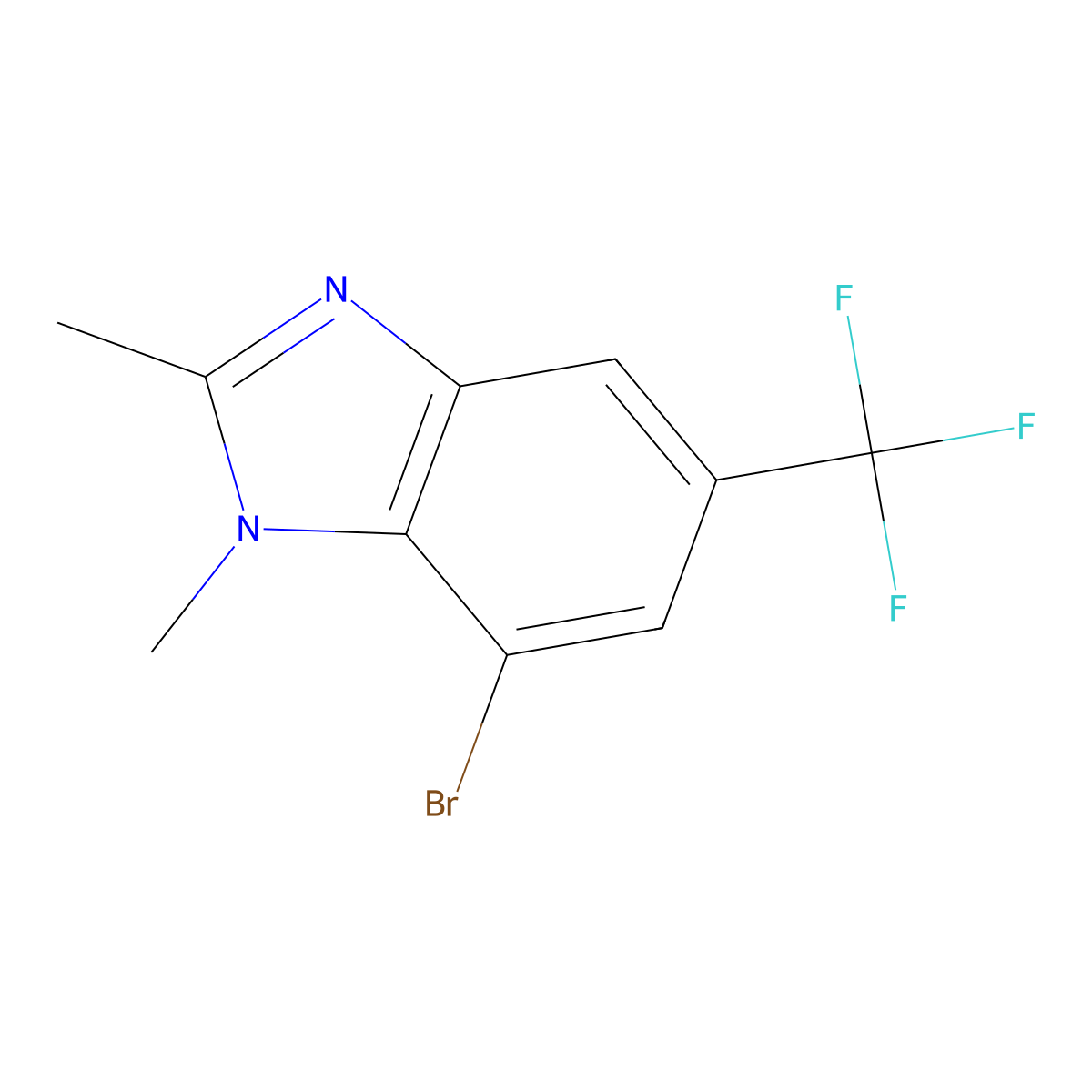 7-Bromo-1,2-dimethyl-5-(trifluoromethyl)benzimidiazole molecular structure, CAS 1820608-92-1