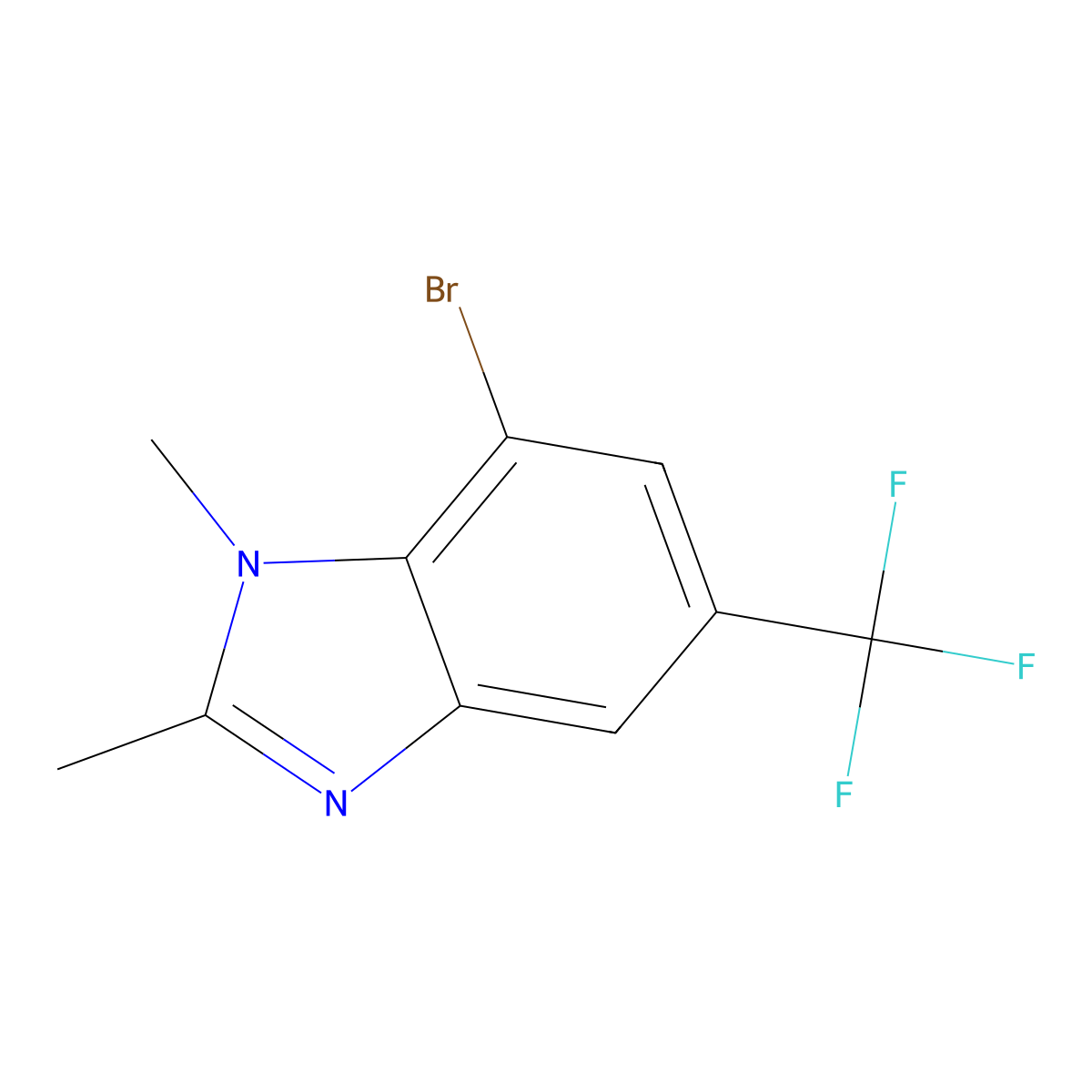 7-Bromo-1,2-dimethyl-5-(trifluoromethyl)benzimidiazole molecular structure, CAS 1820608-92-1