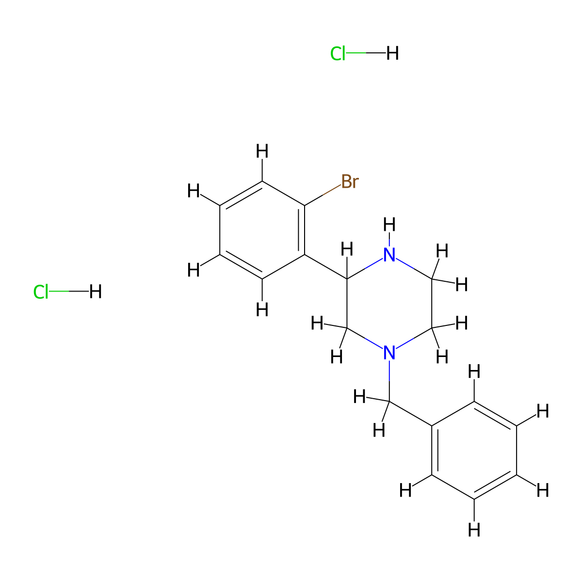 1-Benzyl-3-(2-bromophenyl)piperazine dihydrochloride molecular structure, CAS 1820608-97-6