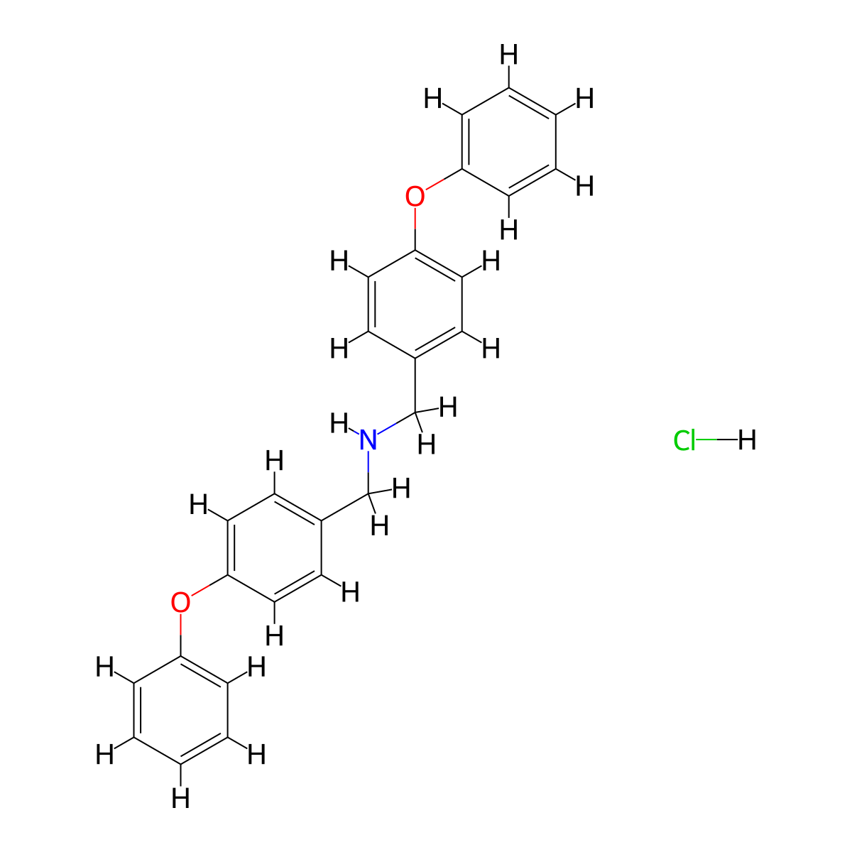 Bis(4-phenoxybenzyl)amine hydrochloride molecular structure, CAS 1820608-98-7