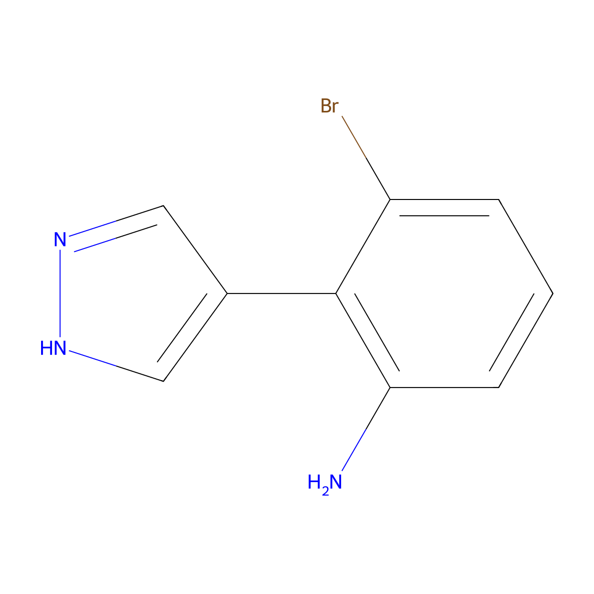 3-Bromo-2-(1H-pyrazol-4-YL)aniline molecular structure, CAS 1820609-09-3