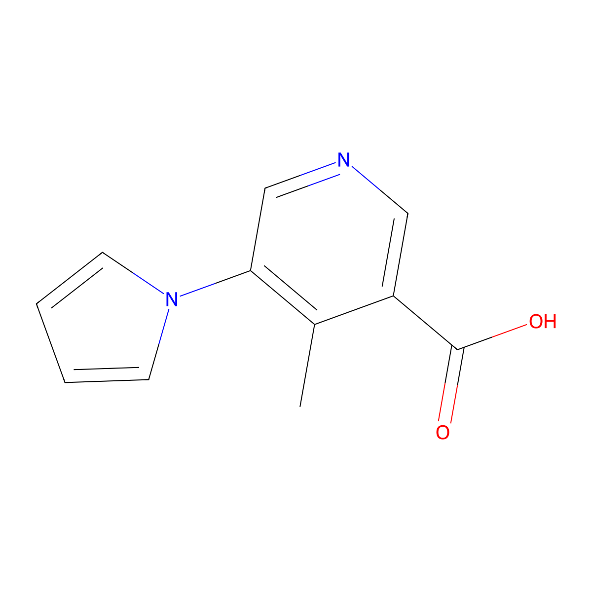 4-methyl-5-(1H-pyrrol-1-yl)nicotinic acid molecular structure, CAS 1820609-10-6