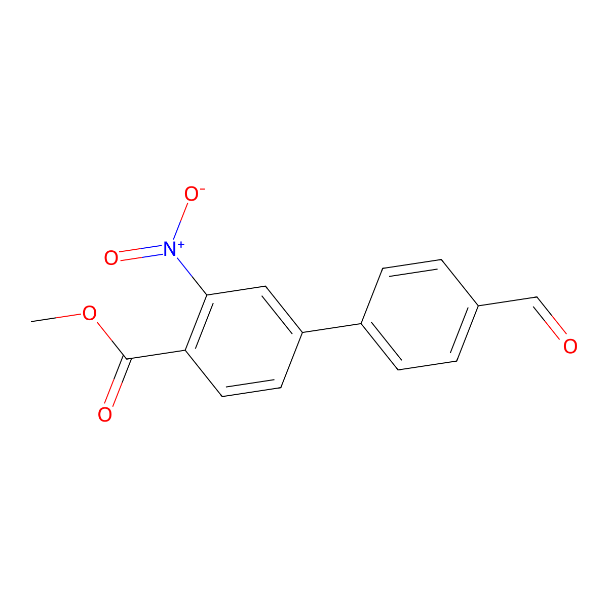 Methyl 4-(4-formylphenyl)-2-nitrobenzoate molecular structure, CAS 1820609-12-8