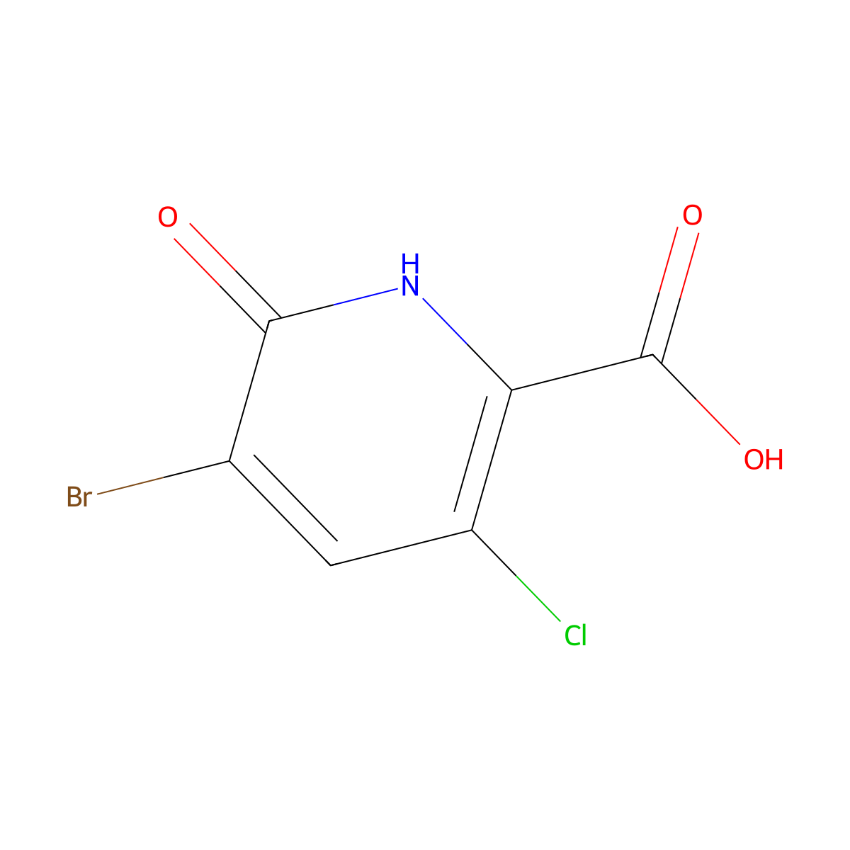 5-Bromo-3-chloro-6-hydroxypicolinic acid molecular structure, CAS 1820612-66-5