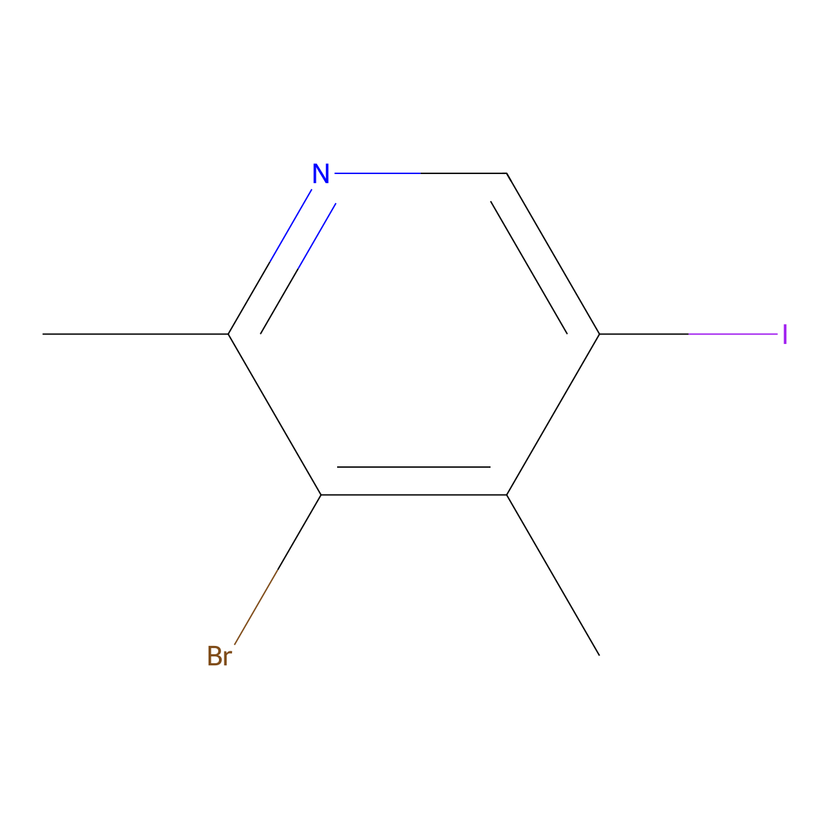 3-Bromo-5-iodo-2,4-dimethylpyridine molecular structure, CAS 1820612-73-4