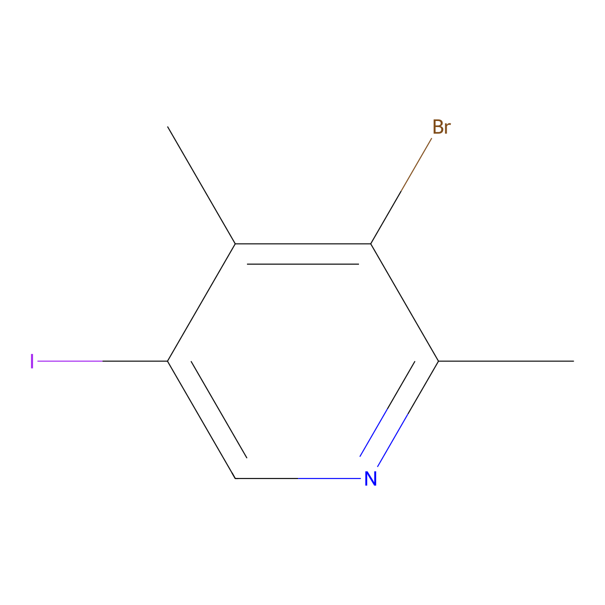 3-Bromo-5-iodo-2,4-dimethylpyridine molecular structure, CAS 1820612-73-4