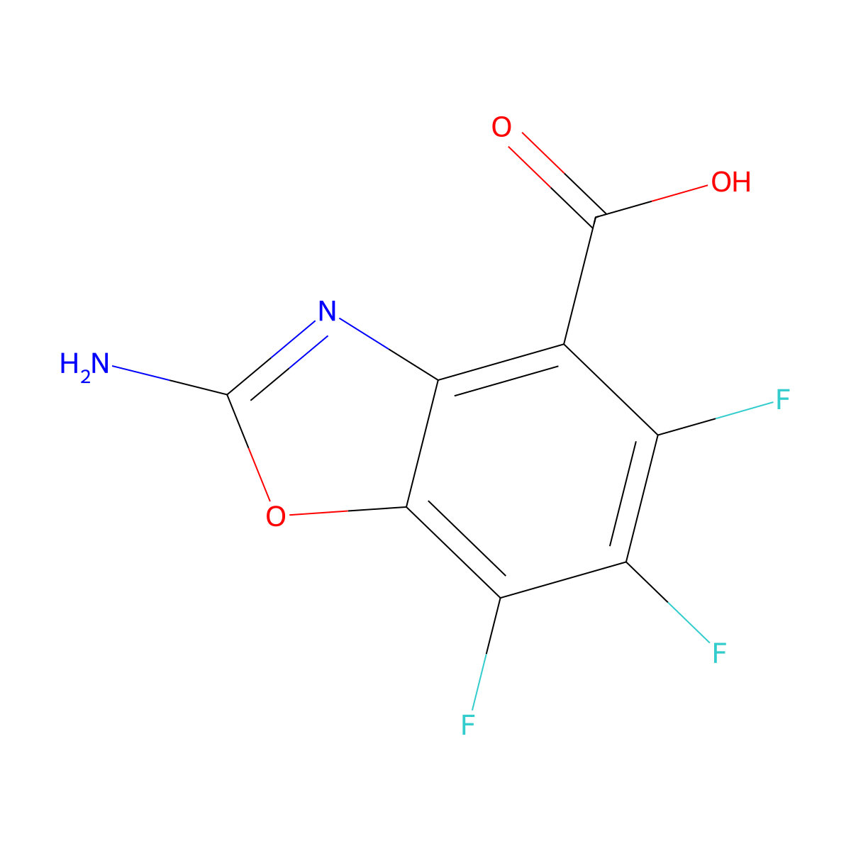 2-Amino-5,6,7-trifluoro-1,3-benzoxazole-4-carboxylic acid molecular structure, CAS 1820612-84-7