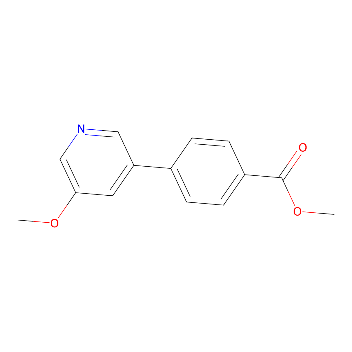 Methyl 4-(5-methoxypyridin-3-YL)benzoate molecular structure, CAS 1820612-90-5