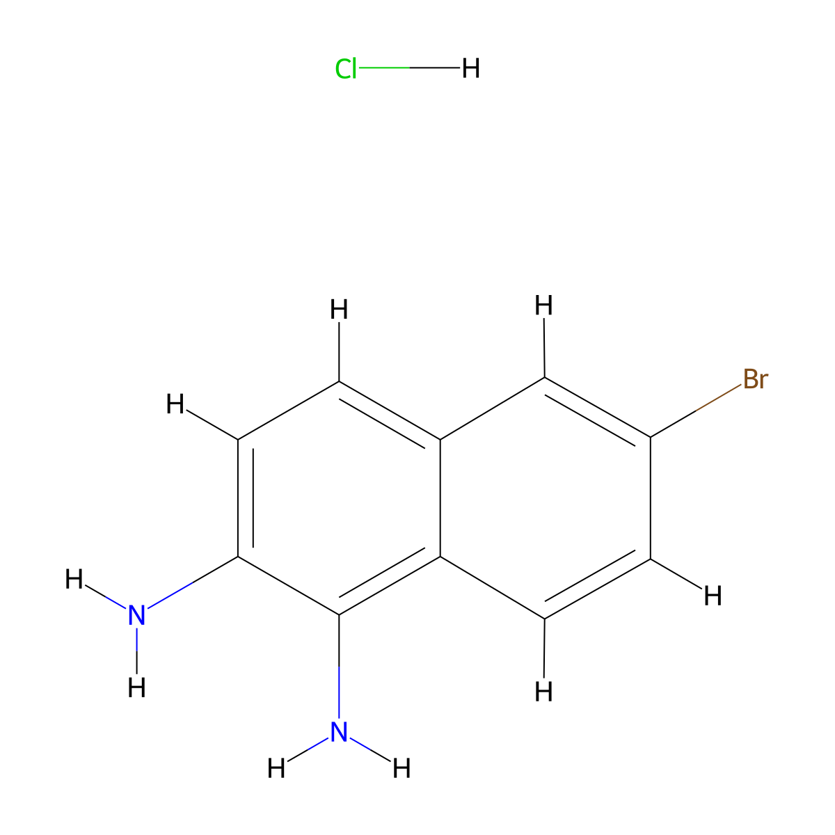 6-Bromonaphthalene-1,2-diamine hydrochloride molecular structure, CAS 1820613-06-6