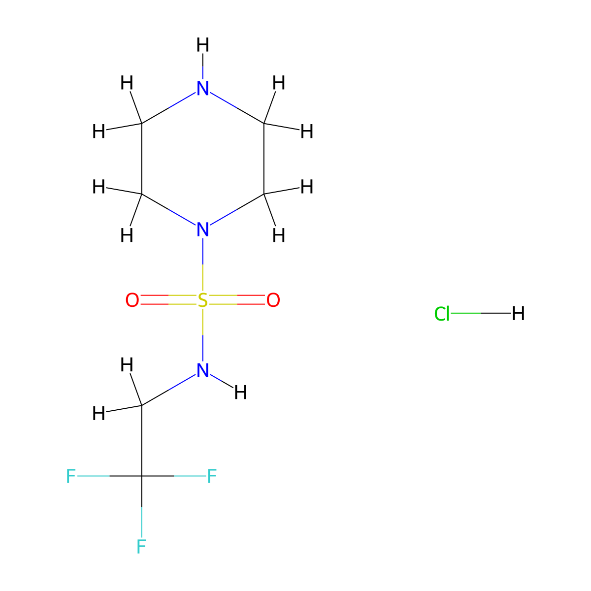 N-(2,2,2-trifluoroethyl)piperazine-1-sulfonamide hydrochloride molecular structure, CAS 1820613-25-9