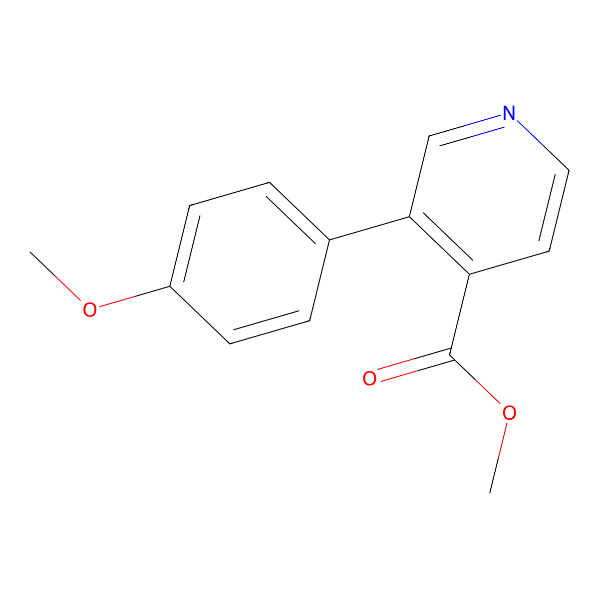 Methyl 3-(4-methoxyphenyl)pyridine-4-carboxylate molecular structure, CAS 1820613-47-5