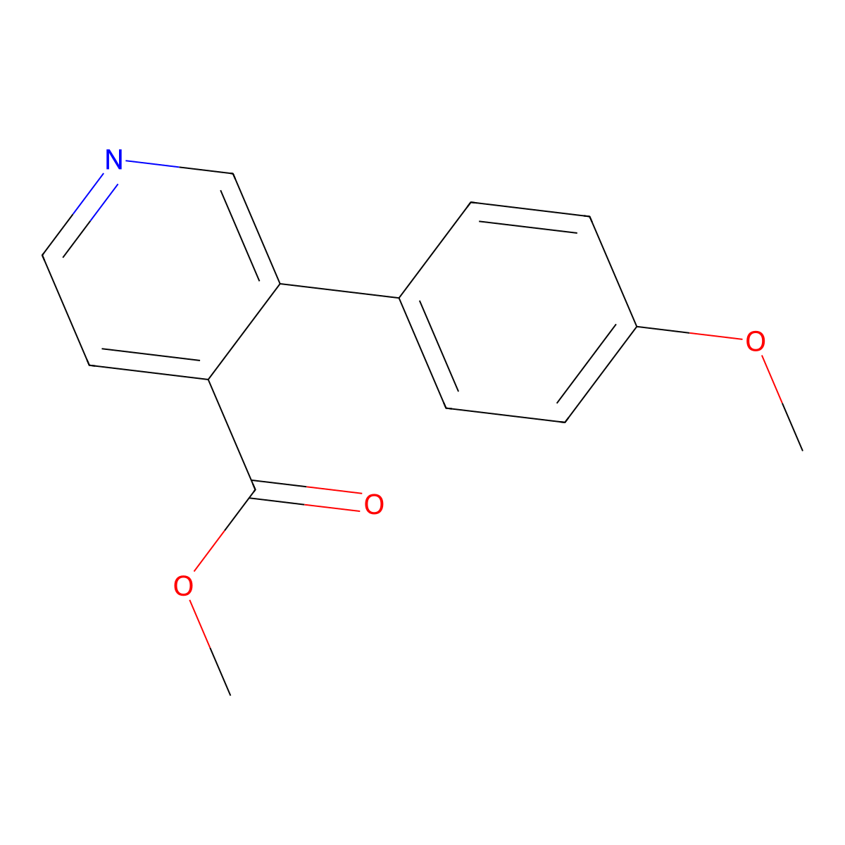 Methyl 3-(4-methoxyphenyl)pyridine-4-carboxylate molecular structure, CAS 1820613-47-5