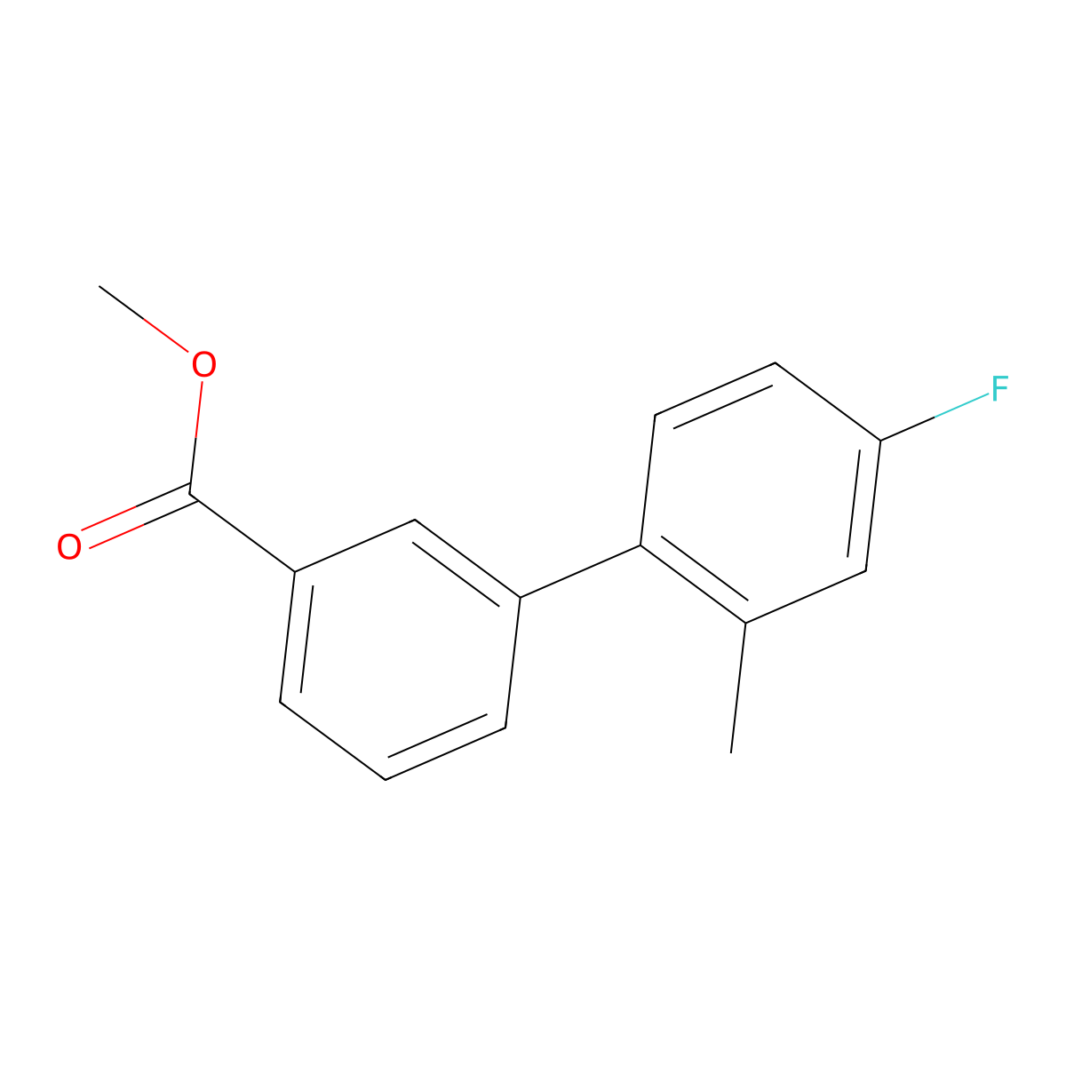 Methyl 3-(4-fluoro-2-methylphenyl)benzoate molecular structure, CAS 1820613-57-7