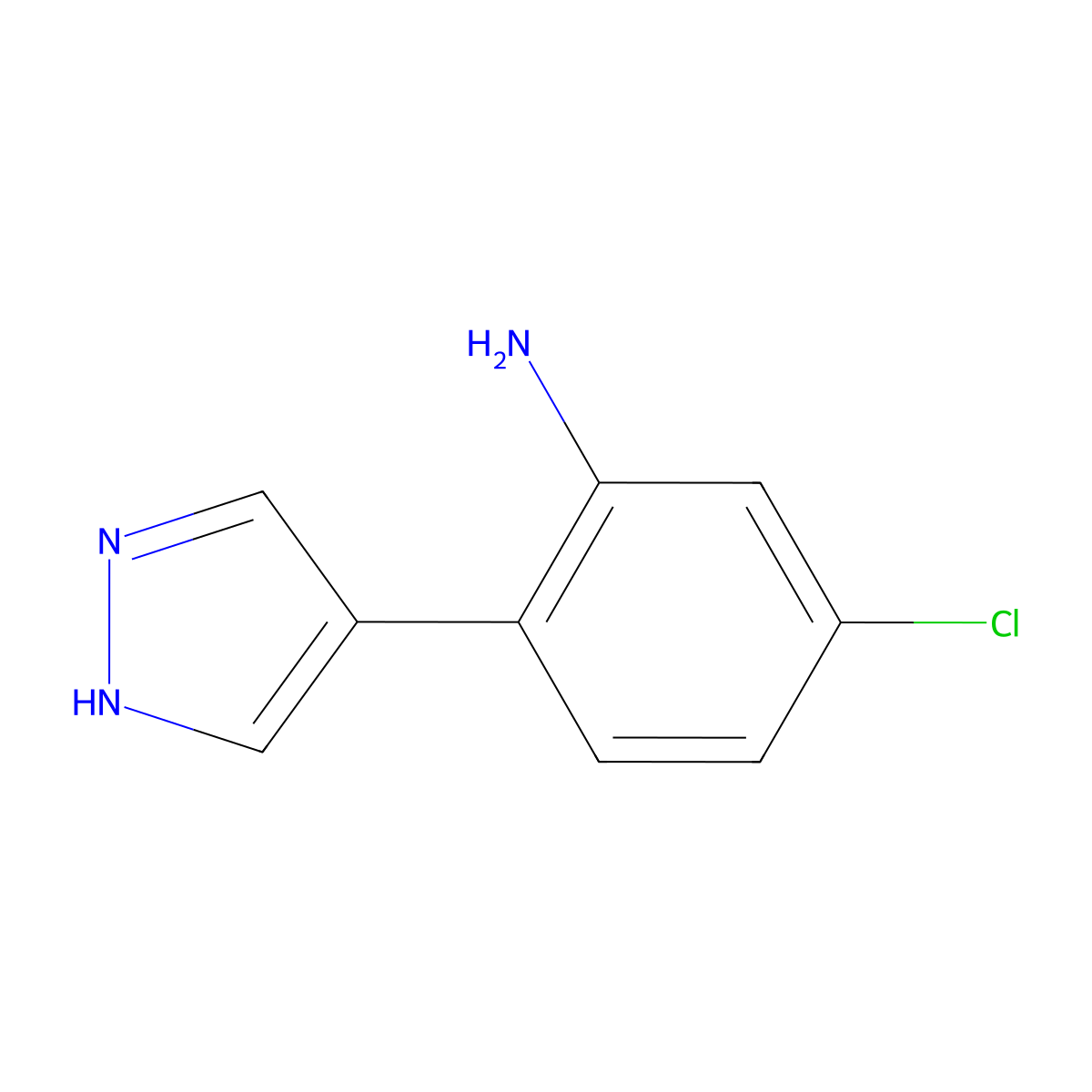 5-Chloro-2-(1H-pyrazol-4-YL)aniline molecular structure, CAS 1820613-59-9