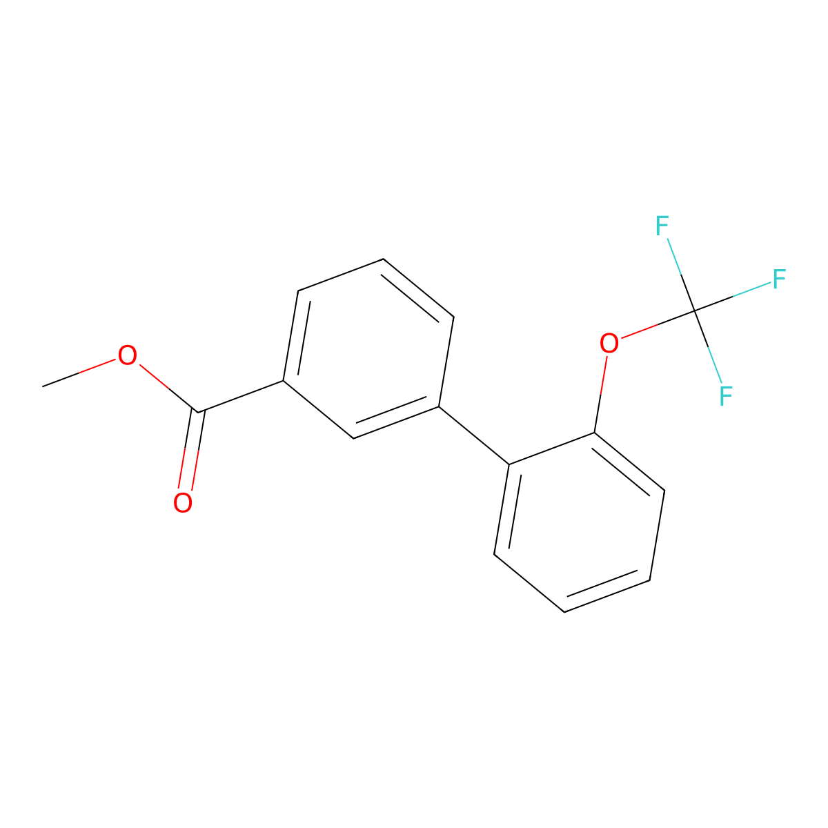 Methyl 3-[2-(trifluoromethoxy)phenyl]benzoate molecular structure, CAS 1820613-75-9