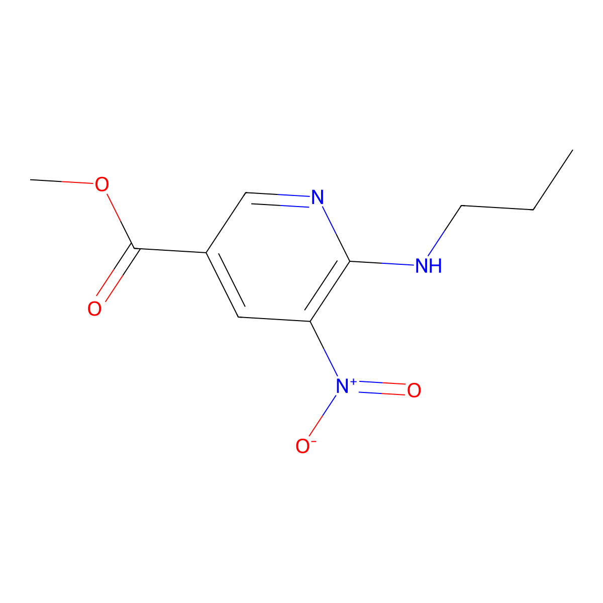 Methyl 5-nitro-6-(propylamino)pyridine-3-carboxylate molecular structure, CAS 1820613-80-6