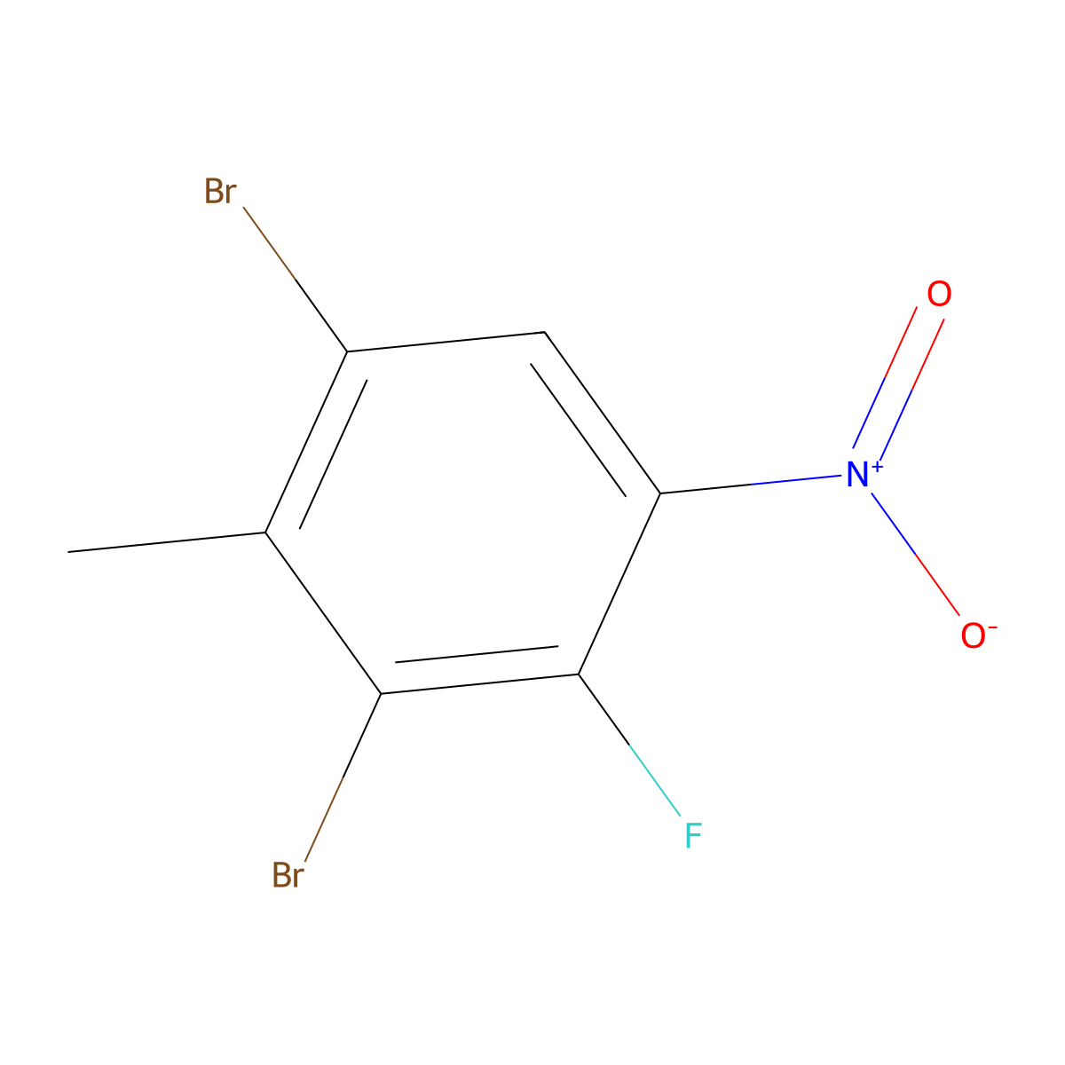 1,3-Dibromo-4-fluoro-2-methyl-5-nitrobenzene molecular structure, CAS 1820613-94-2