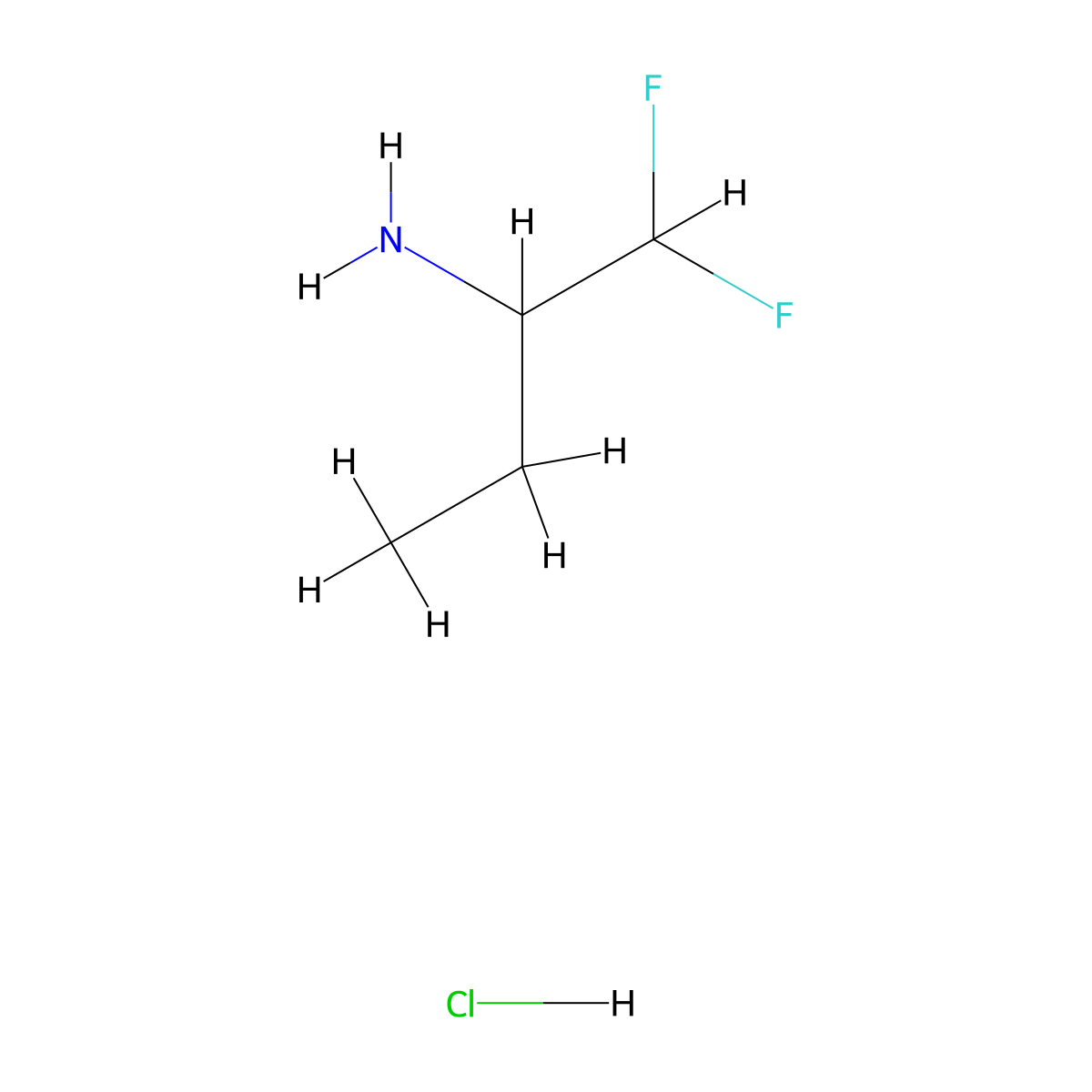 1,1-Difluorobutan-2-amine hydrochloride molecular structure, CAS 1820613-99-7