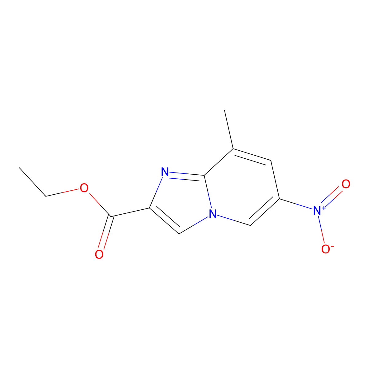 Ethyl 8-methyl-6-nitroimidazo[1,2-a]pyridine-2-carboxylate molecular structure, CAS 1820614-03-6