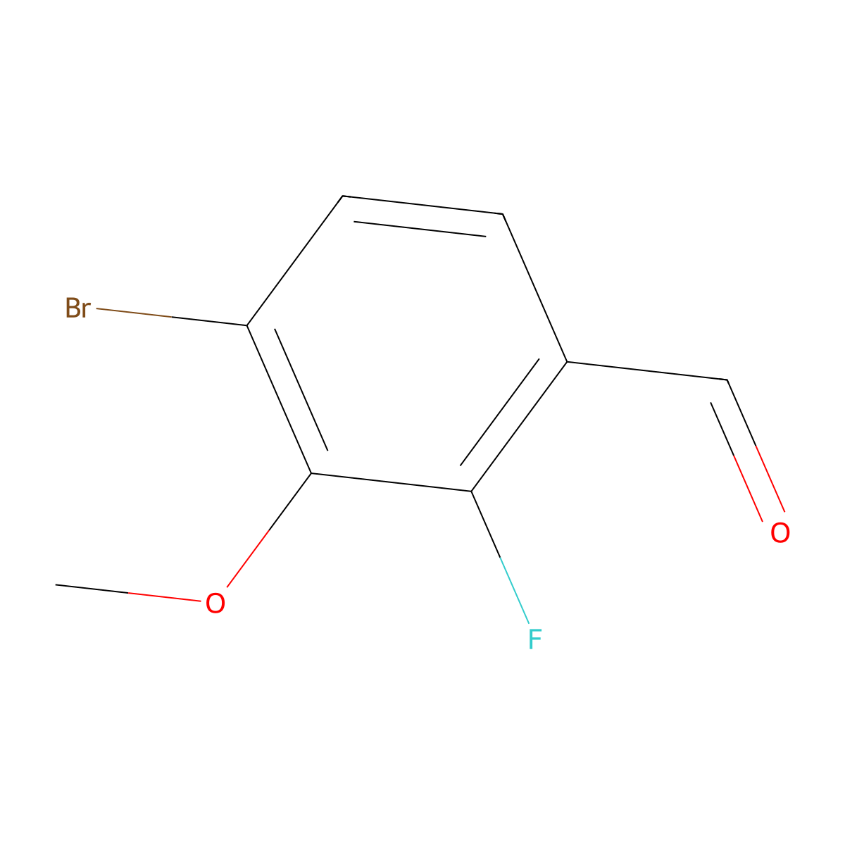 4-Bromo-2-fluoro-3-methoxybenzaldehyde molecular structure, CAS 1820614-17-2