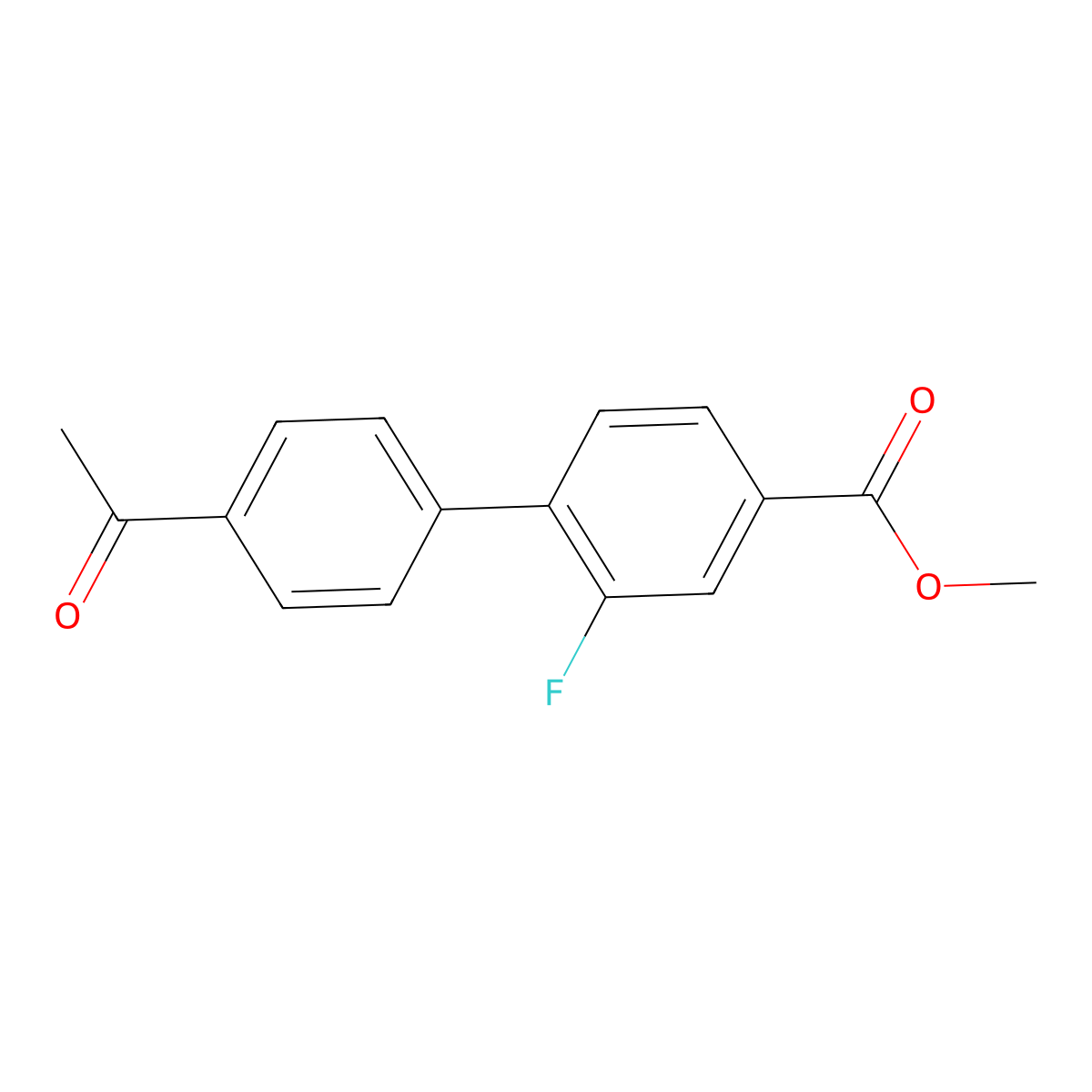 Methyl 4-(4-acetylphenyl)-3-fluorobenzoate molecular structure, CAS 1820614-55-8