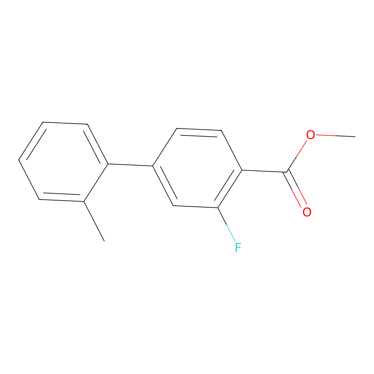 Methyl 2-fluoro-4-(2-methylphenyl)benzoate molecular structure, CAS 1820614-70-7