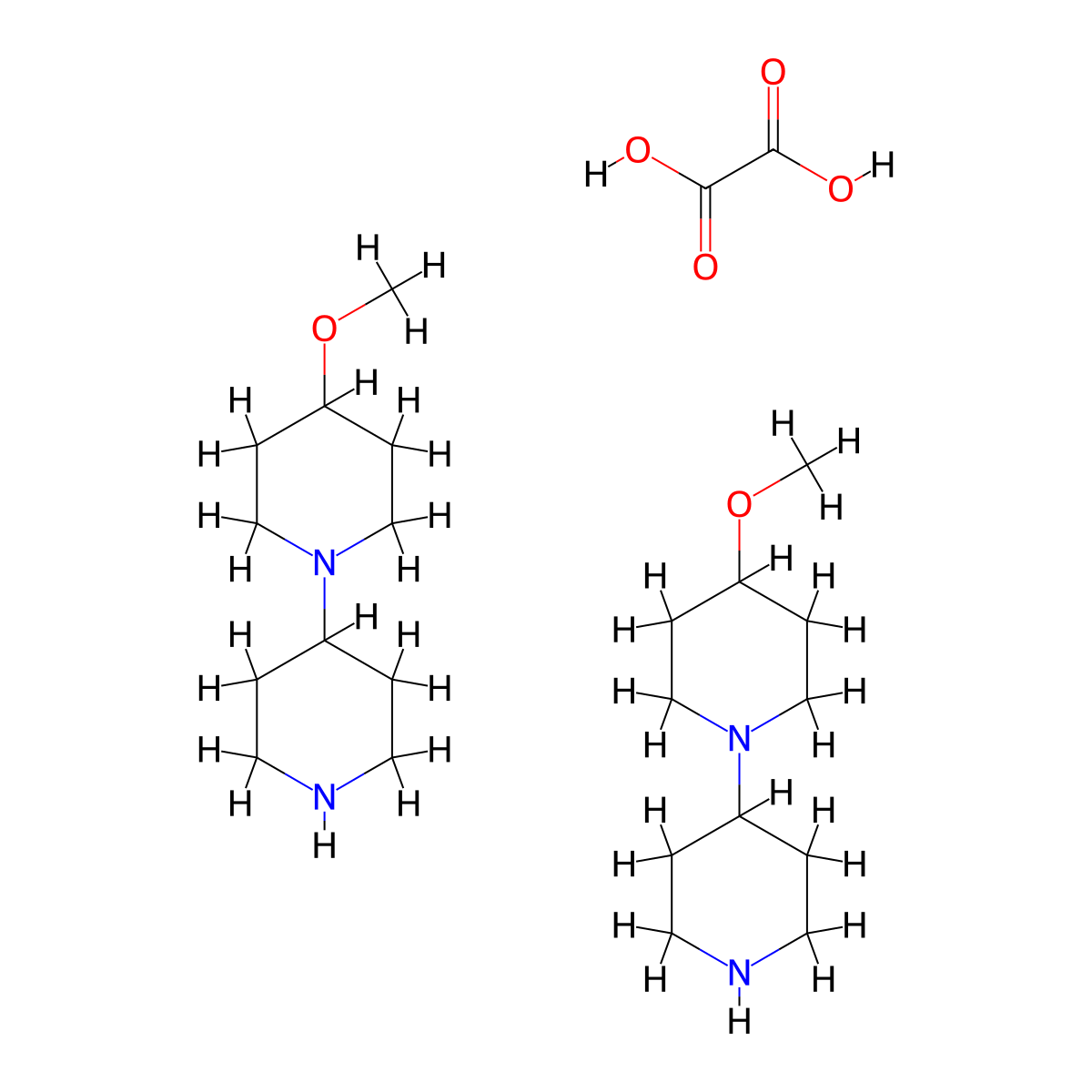 Bis(4-methoxy-1,4'-bipiperidine); oxalic acid molecular structure, CAS 1820614-88-7