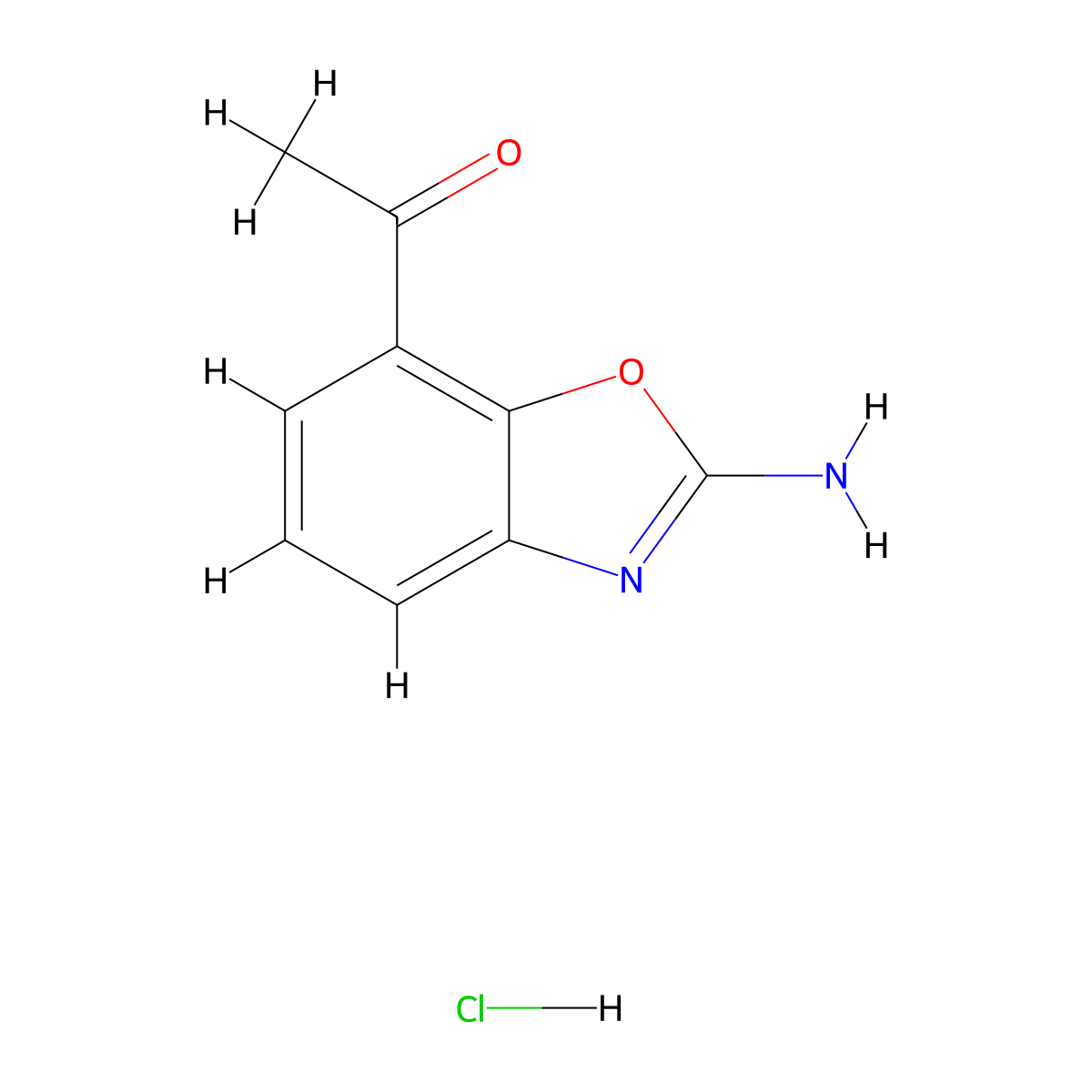 1-(2-Amino-1,3-benzoxazol-7-YL)ethanone hydrochloride molecular structure, CAS 1820615-08-4