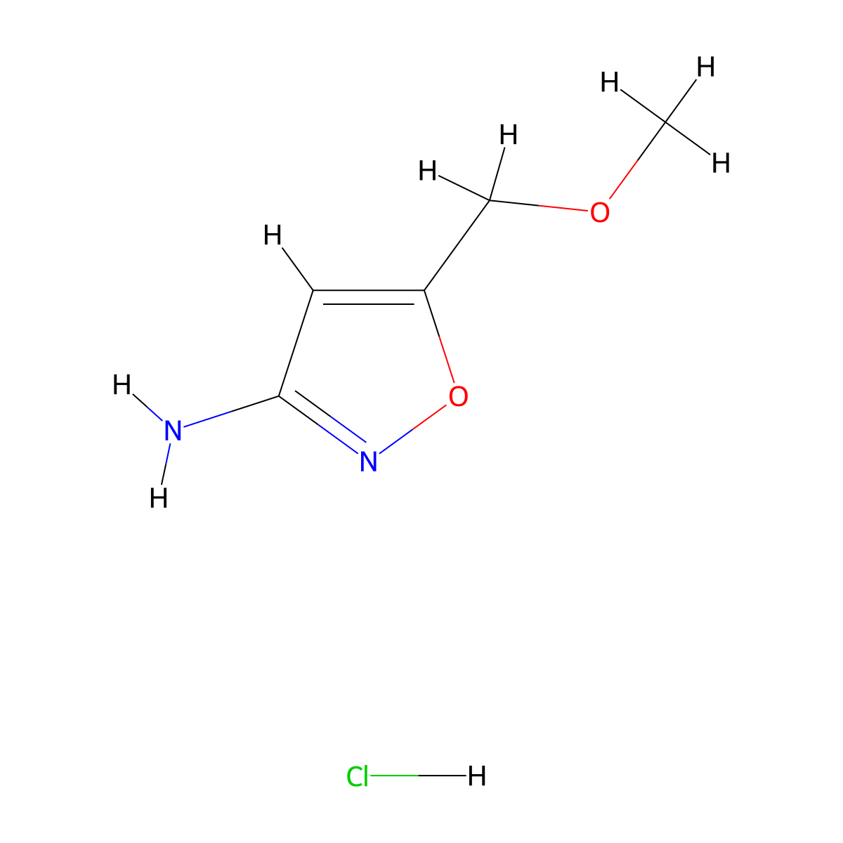 5-(Methoxymethyl)isoxazol-3-amine hydrochloride molecular structure, CAS 1820615-29-9