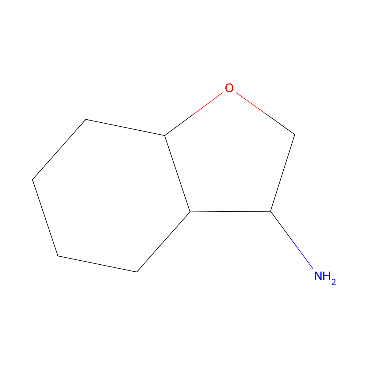 Octahydro-1-benzofuran-3-amine molecular structure, CAS 1820615-42-6
