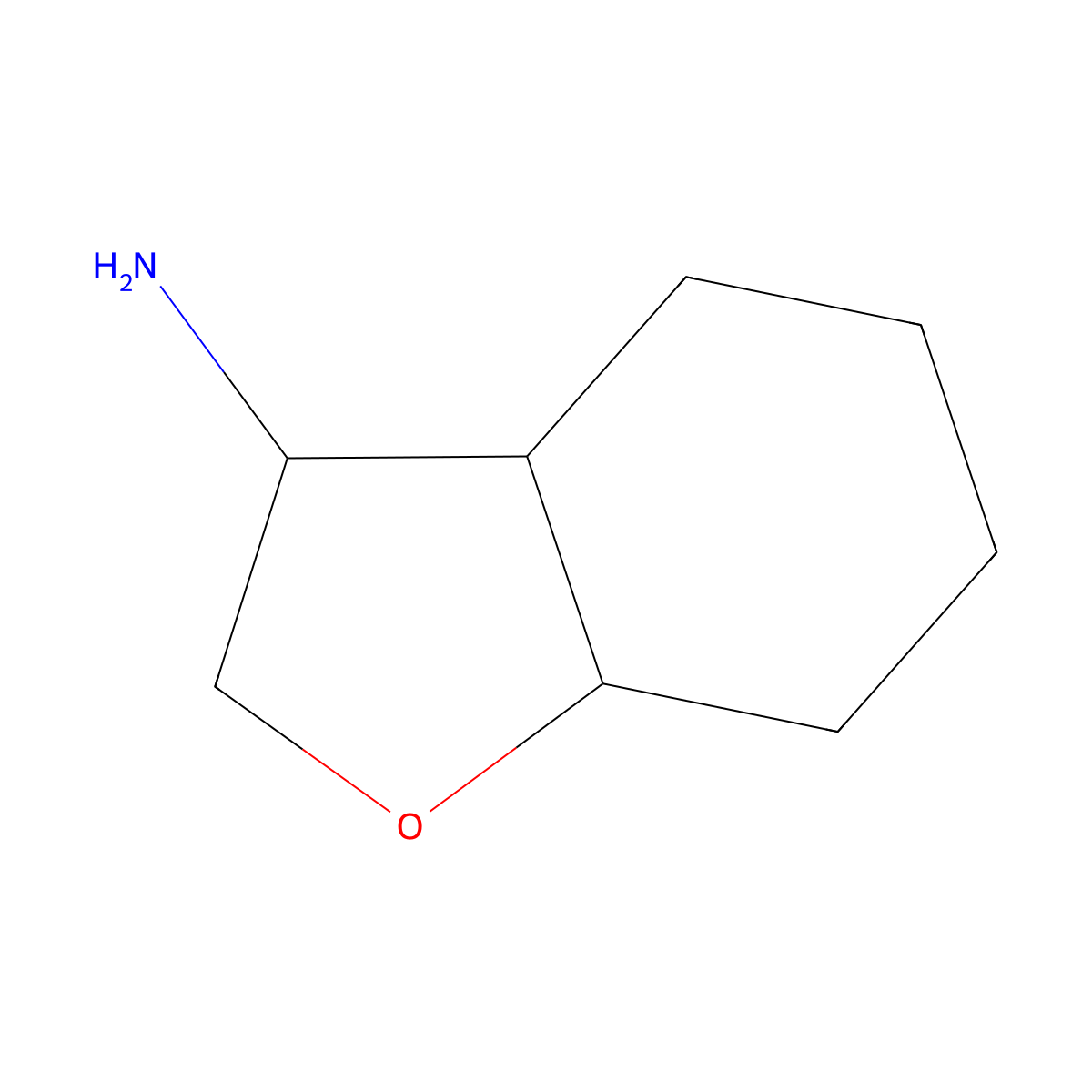 Octahydro-1-benzofuran-3-amine molecular structure, CAS 1820615-42-6