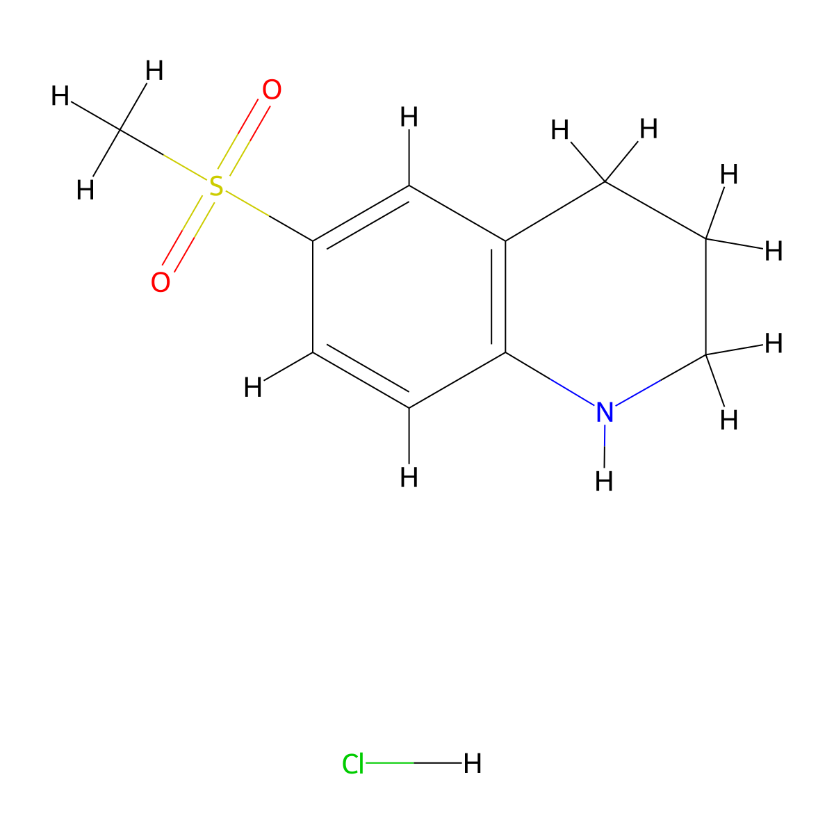 6-Methanesulfonyl-1,2,3,4-tetrahydroquinoline hydrochloride molecular structure, CAS 1820615-53-9