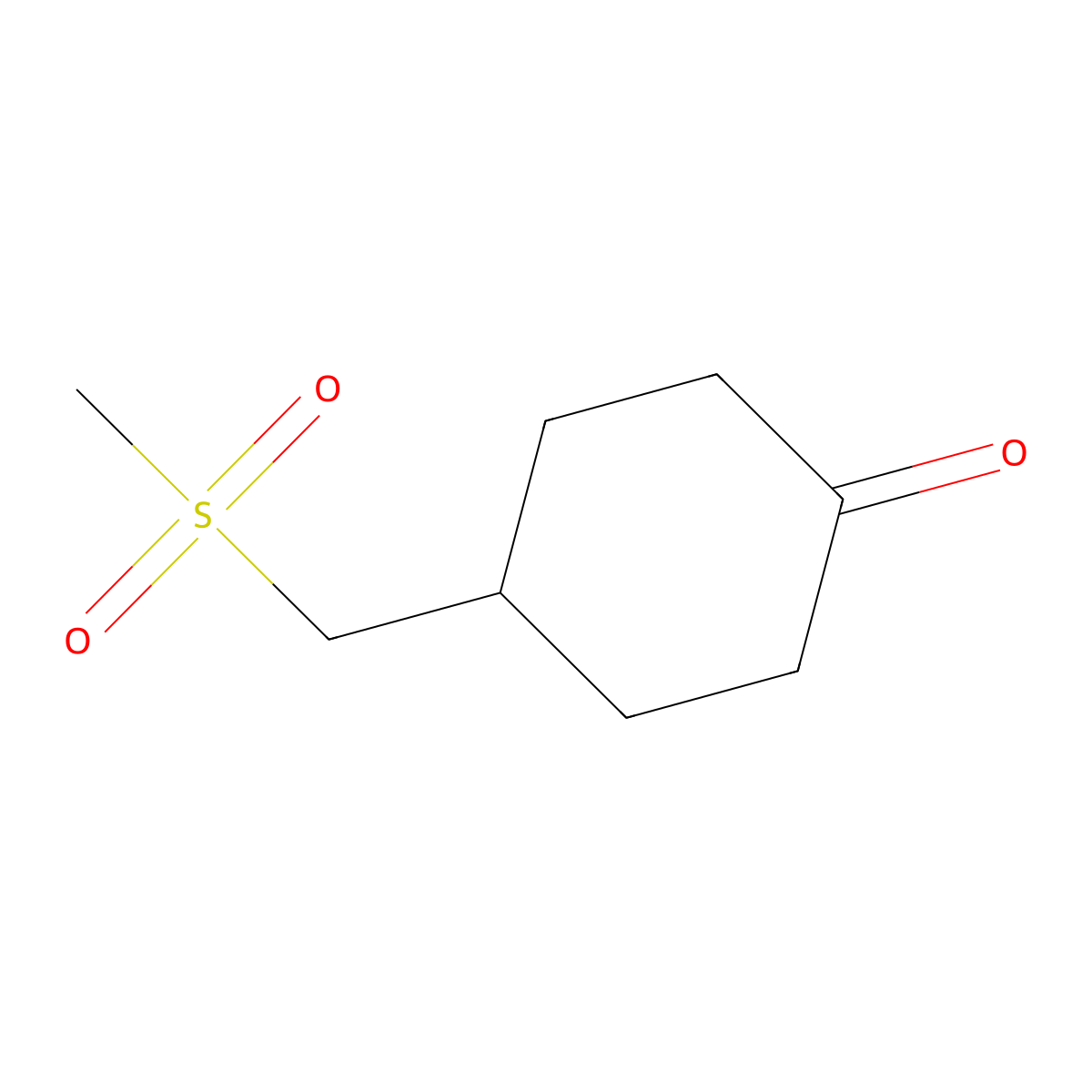 4-(Methanesulfonylmethyl)cyclohexan-1-one molecular structure, CAS 1820615-75-5