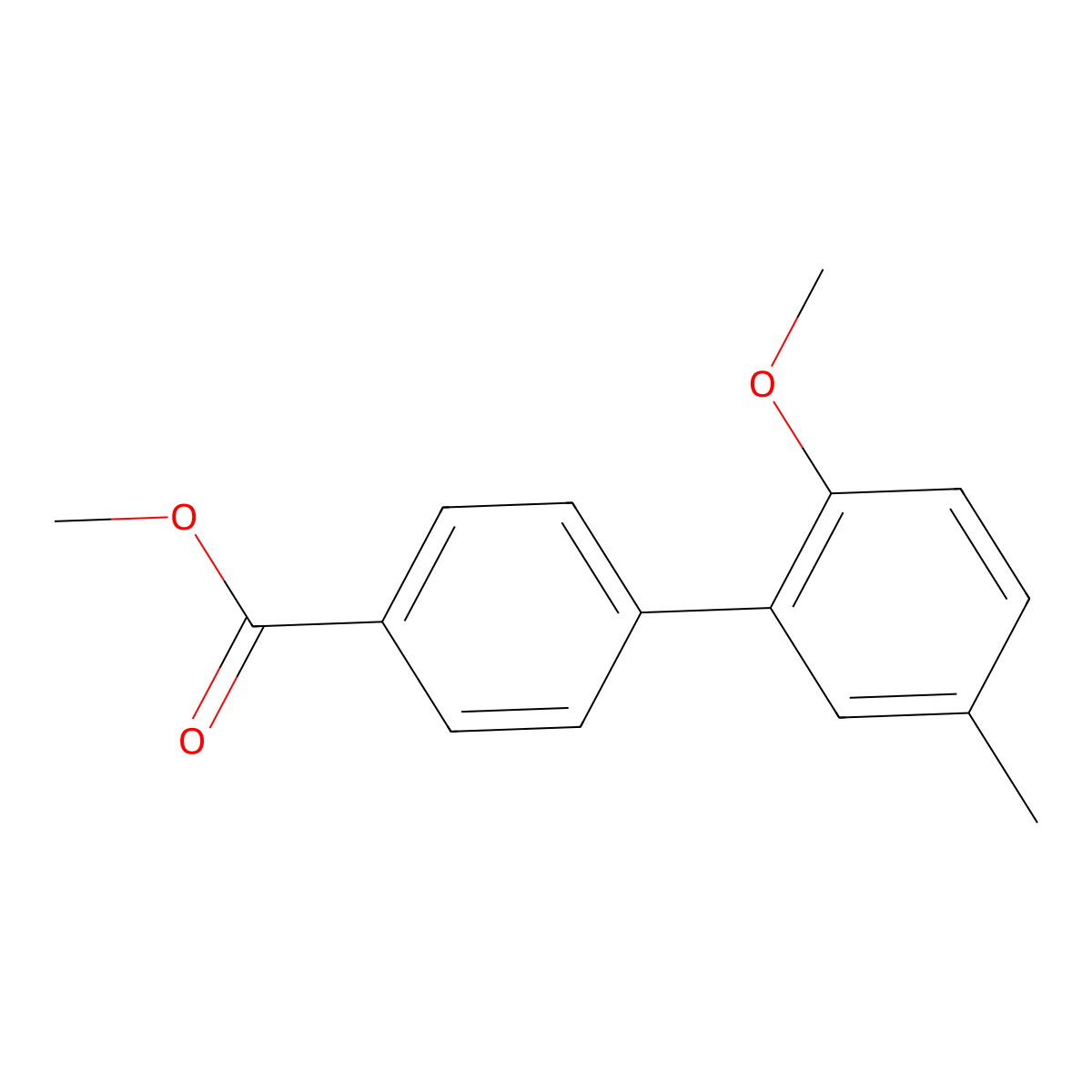 Methyl 4-(2-methoxy-5-methylphenyl)benzoate molecular structure, CAS 1820618-07-2