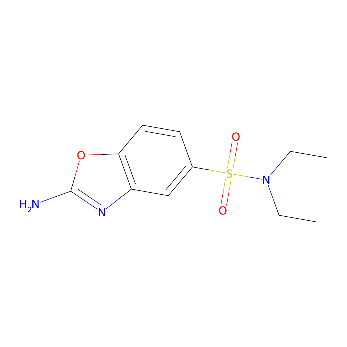 2-Amino-N,N-diethyl-1,3-benzoxazole-5-sulfonamide molecular structure, CAS 1820618-13-0