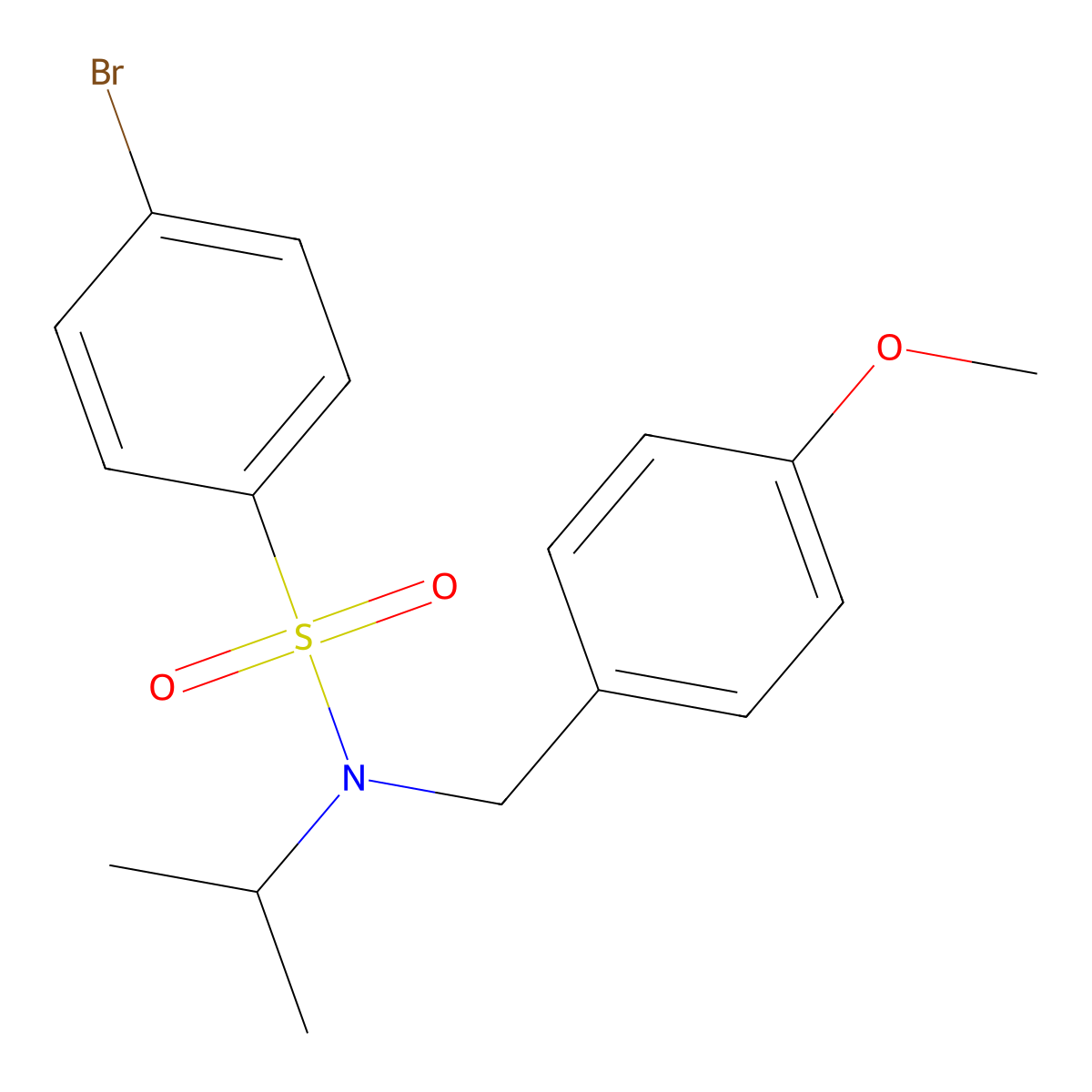 4-Bromo-N-isopropyl-N-(4-methoxybenzyl)benzenesulfonamide molecular structure, CAS 1820618-16-3
