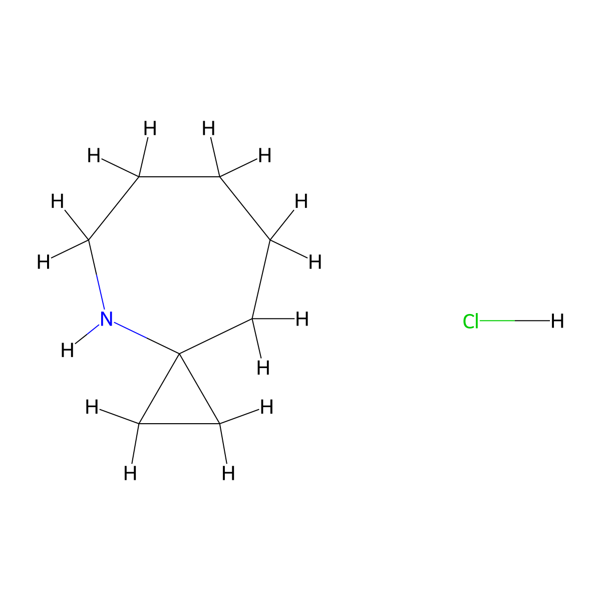 4-Azaspiro[2.6]nonane hydrochloride molecular structure, CAS 1820618-20-9