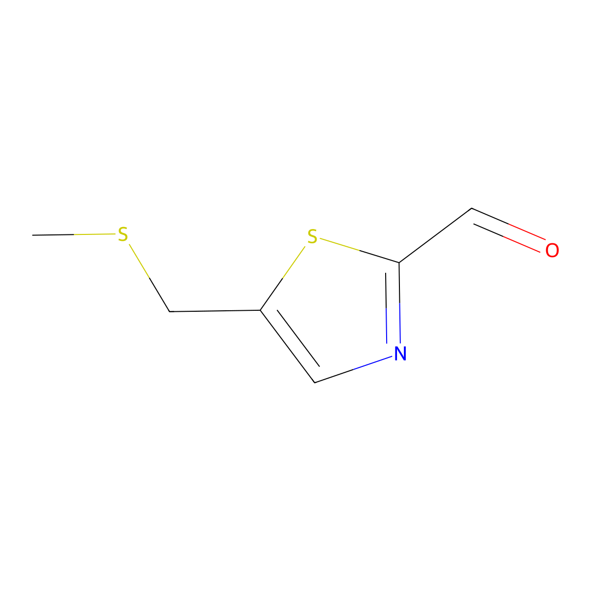 5-((Methylsulfanyl)methyl)-1,3-thiazole-2-carbaldehyde molecular structure, CAS 1820618-23-2