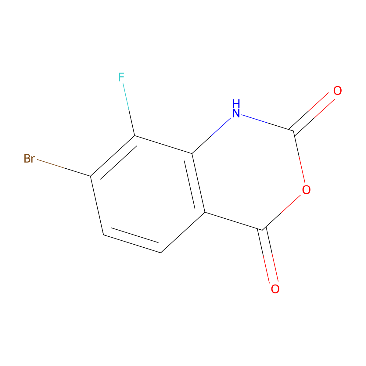 4-Bromo-3-fluoroisatoic anhydride molecular structure, CAS 1820618-26-5