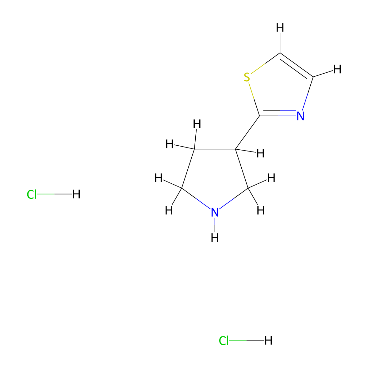 2-(Pyrrolidin-3-yl)thiazole dihydrochloride molecular structure, CAS 1820618-32-3