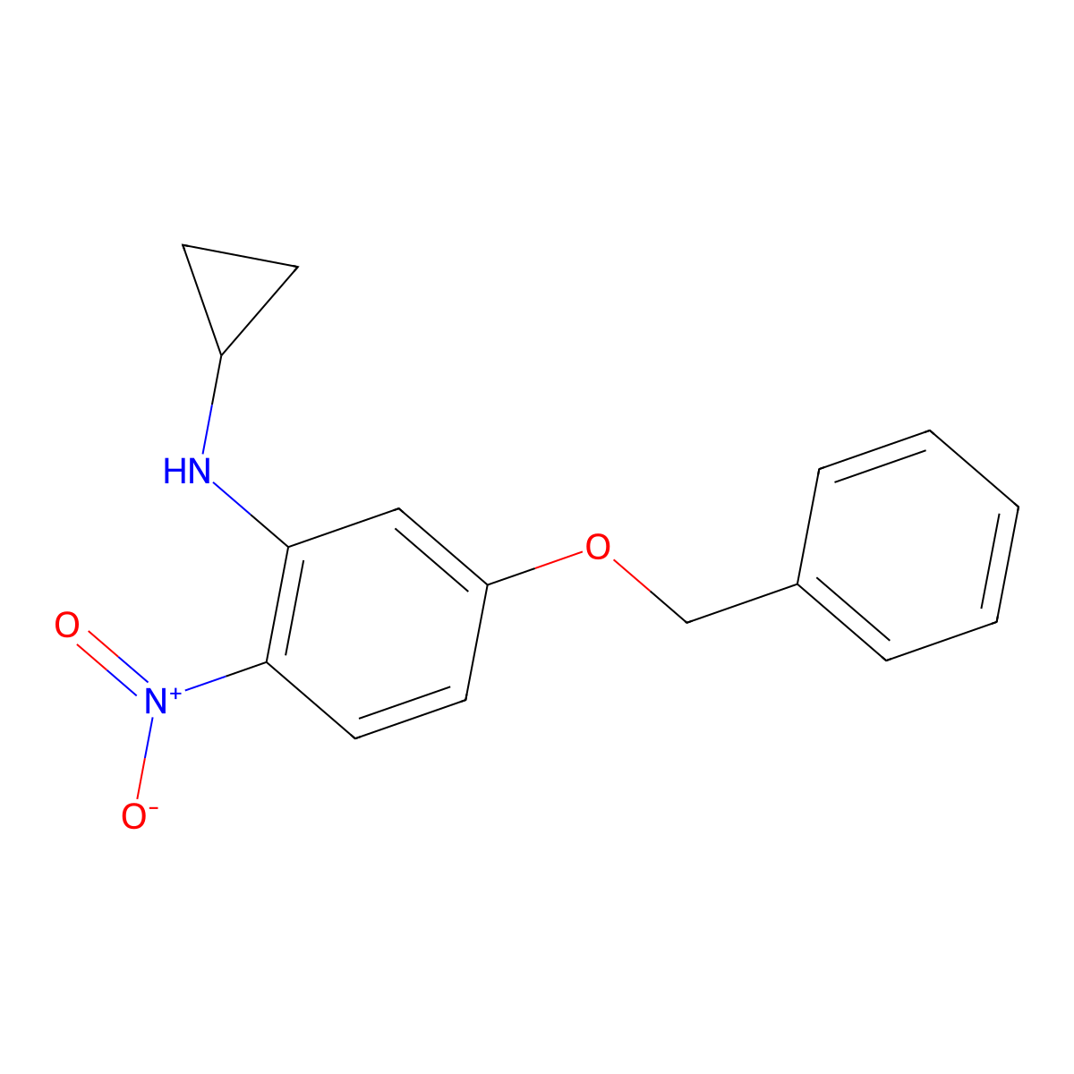5-(Benzyloxy)-N-cyclopropyl-2-nitroaniline molecular structure, CAS 1820618-41-4