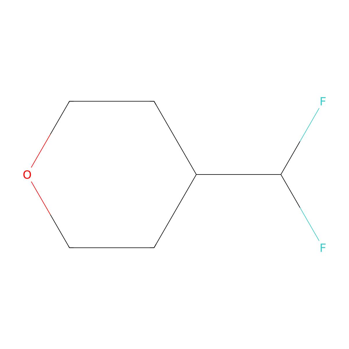 2H-Pyran, 4-(difluoromethyl)tetrahydro- molecular structure, CAS 1820618-46-9